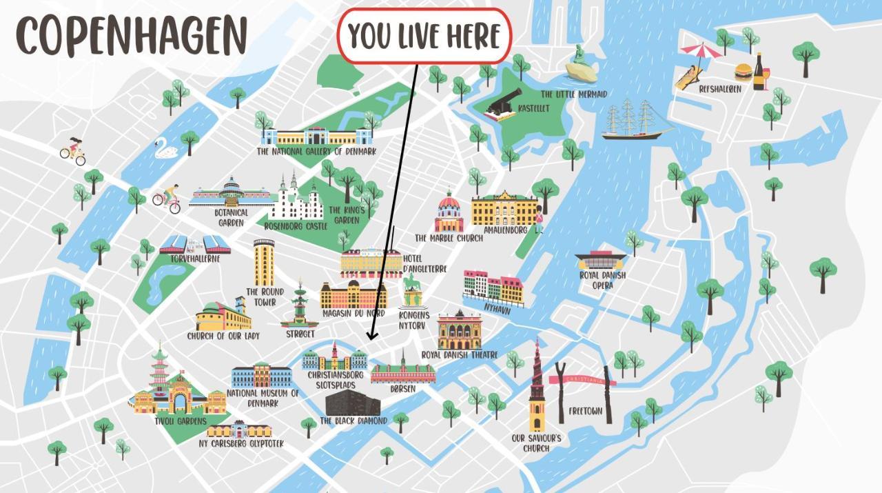 Large Apartment With Canal View In Central Cph City 코펜하겐 외부 사진
